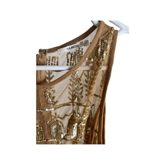 TULAROSA GOLD SEQUIN ROMPER WITH BELT - Picture 2 of 5